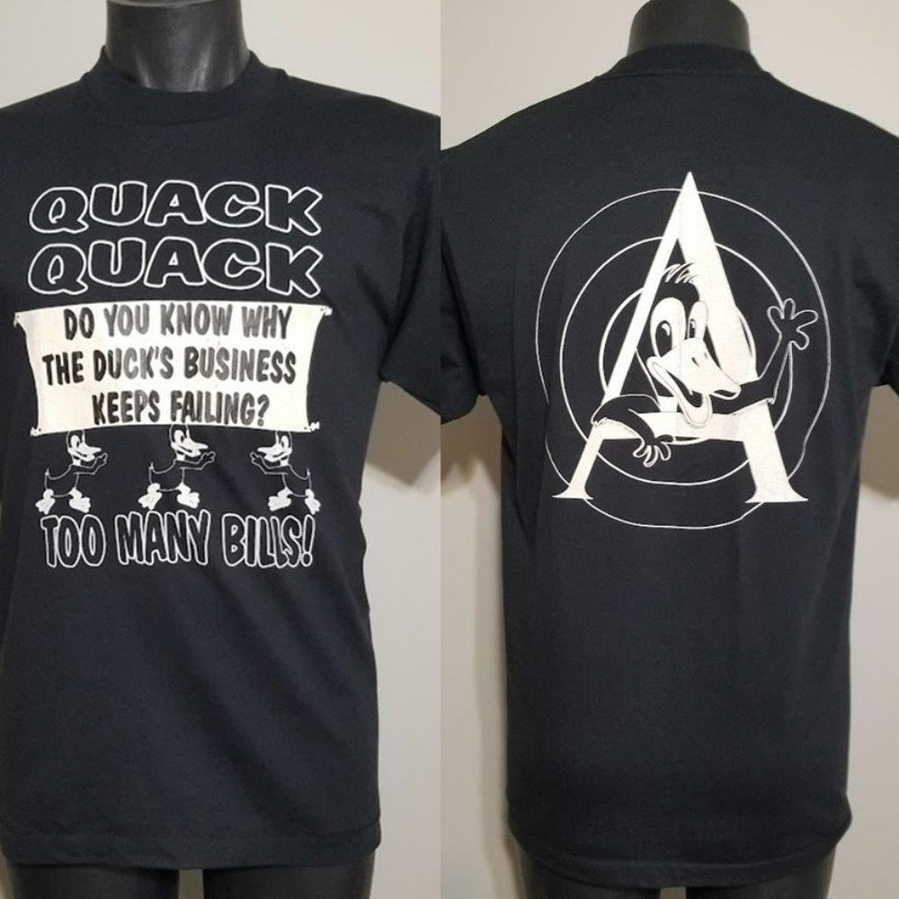Vtg 90s Streetwear Grunge Quack Quack Duck Joke T Shirt Large Retro Graphic Tee
